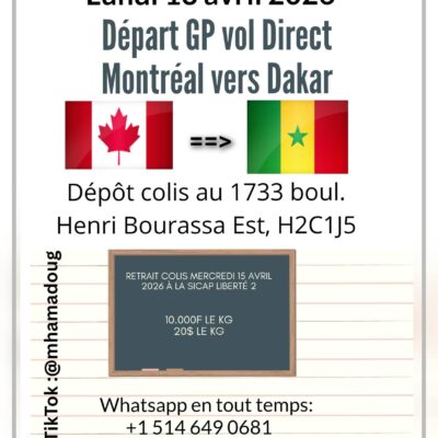 GP VOL DIRECT CANADA-SENEGAL