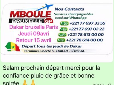MBOULE BRUXELLE GP SENEGAL-BELGIQUE-FRANCE(DAKAR-BRUXELLE-PARIS)