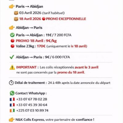 GP COTE D'IVOIRE-FRANCE(ABIDJAN-PARIS)