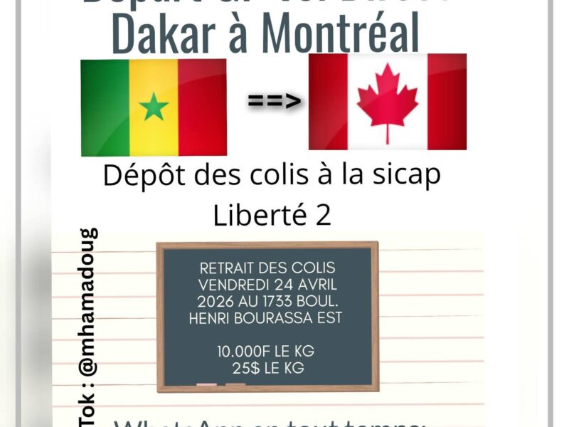 GP VOL DIRECT SENEGAL-CANADA(DAKAR-MONTREAL)